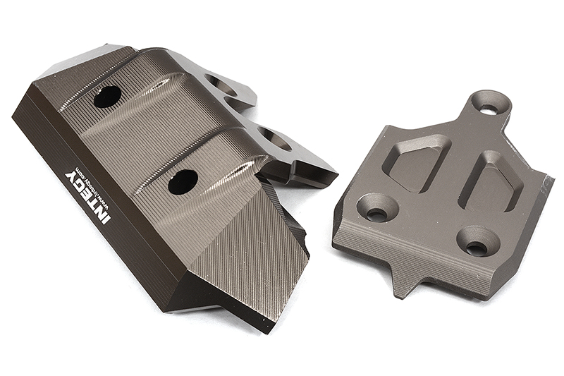 C32941GREY Machined Front Skid Plate & Bumper w/ 1-Pc Block A for Traxxas 1/8 Sledge 9535 - Image 1