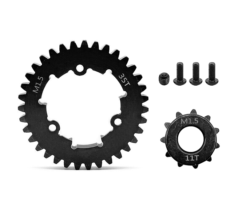 C33106 HD Steel 8mm Bore 11T Pinion+35T Spur Gear Set 1.5 MOD for Traxxas X-Maxx & XRT - Image 1