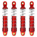 Red Alloy Machined Heavy-Duty Shocks (4) for Traxxas 1/18 TRX-4M Crawler 9764