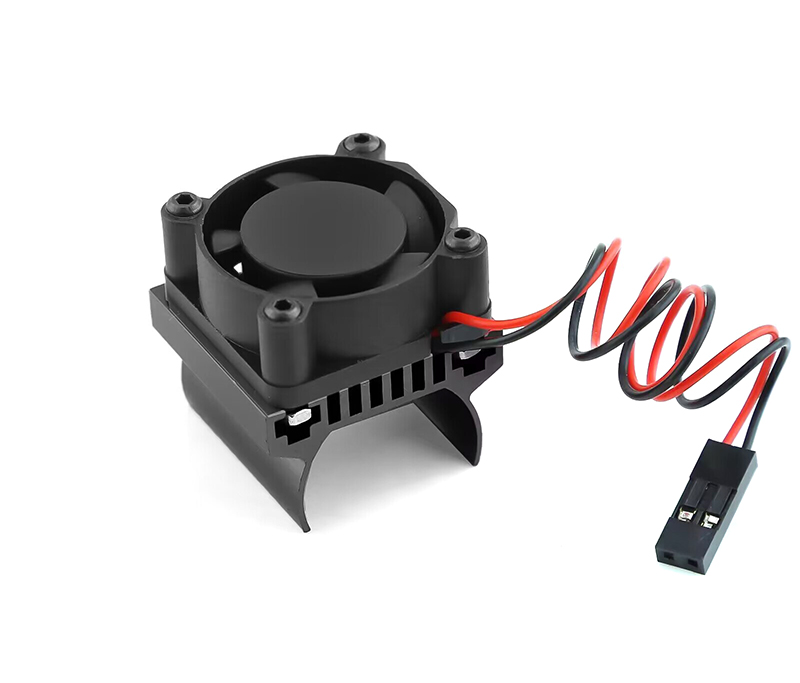C33162BLACK Alloy Machined Heatsink w/ Cooling Fan for Traxxas 1/18 TRX-4M Crawler - Image 1