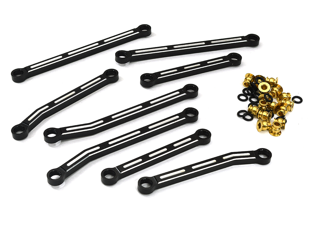 C33163BLACK Alloy Machined Suspension Linkages (8) for Traxxas 1/18 TRX-4M Crawler 9842 - Image 1