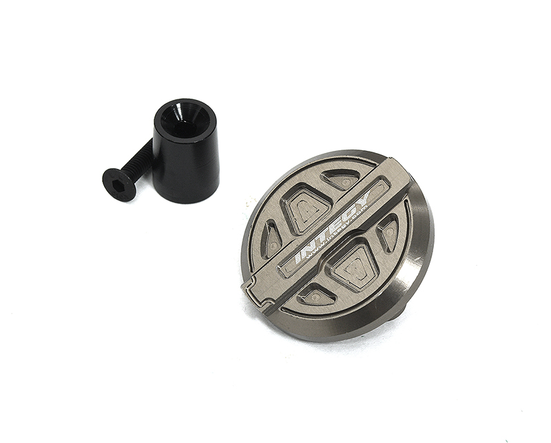 C33251GREY Billet Machined Fuel Filler Cover for Axial SCX6 Crawler 250004 - Image 1
