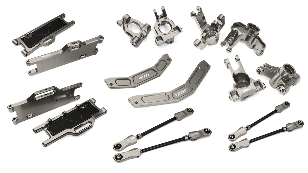 C33280GREY Grey Billet Machined Suspension Upgrade Kit for Arrma 1/10 Kraton 4X4 4S V2 BLX - Image 1