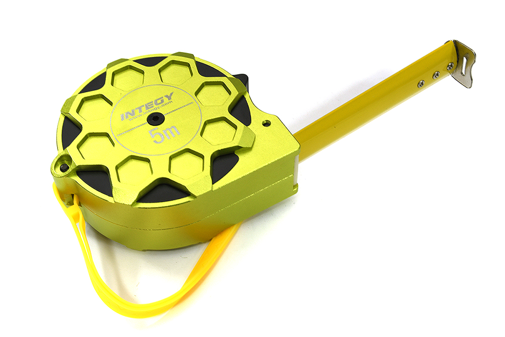 C33346GREEN 5 Meter Green Tape Measure by Integy - Alloy Machined Case 15ft Metric & Inch - Image 1