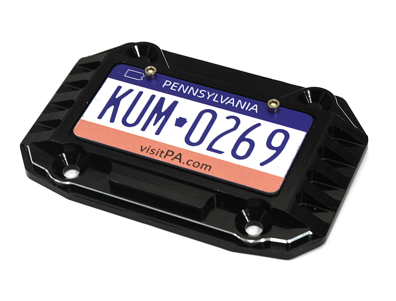 C33355BLACK Realistic License Plate w/ Alloy Frame for Axial 1/6 SCX6 250008 - Image 1