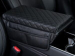 Black PU Leather Armrest Cover w/ Pocket for Tesla Model 3/Y - Image 2