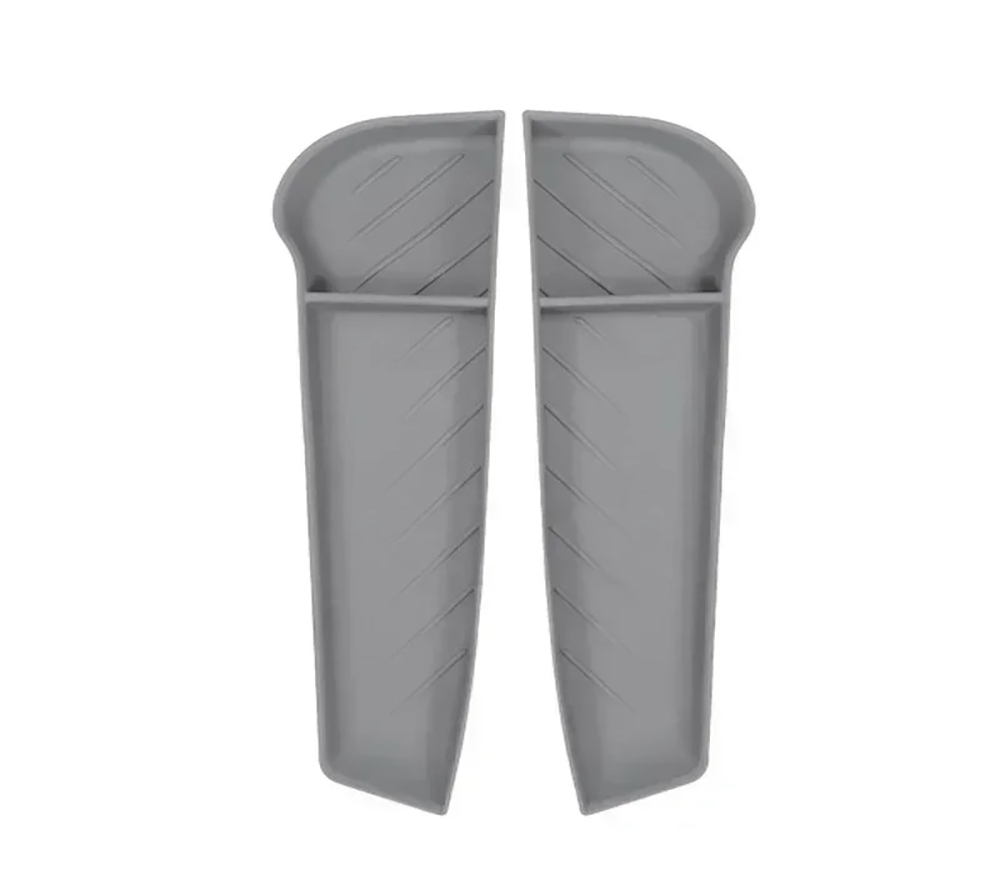 C33385 Grey Silicone 2pcs Front Door Storage Box Interior Tray for Tesla 22-24 Model X - Image 1