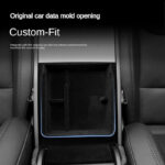 Flocking ABS Central Control Armrest Storage Box for Tesla 24 Model 3 - Image 2