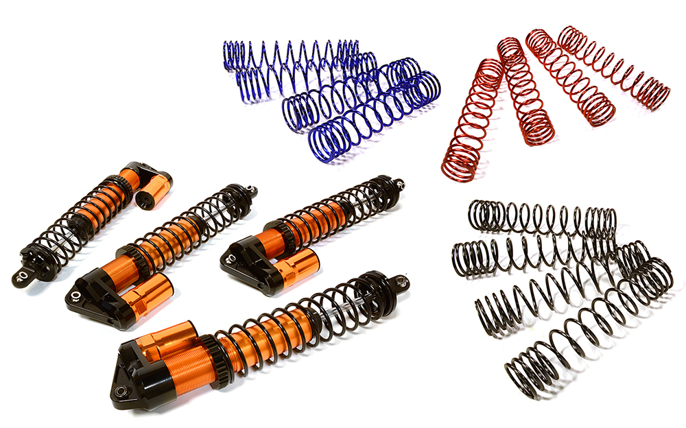 C33623ORANGE Performance Piggyback Shock Kit (4) for Traxxas X-Maxx w/ WideMaxx - Image 1