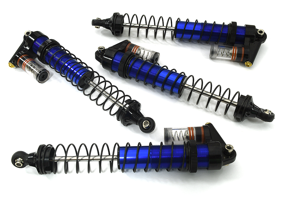 C33624BLUE Billet Machined Piggyback Shock Set for Losi 1/8 LMT 1.0 4WD Monster Truck - Image 1