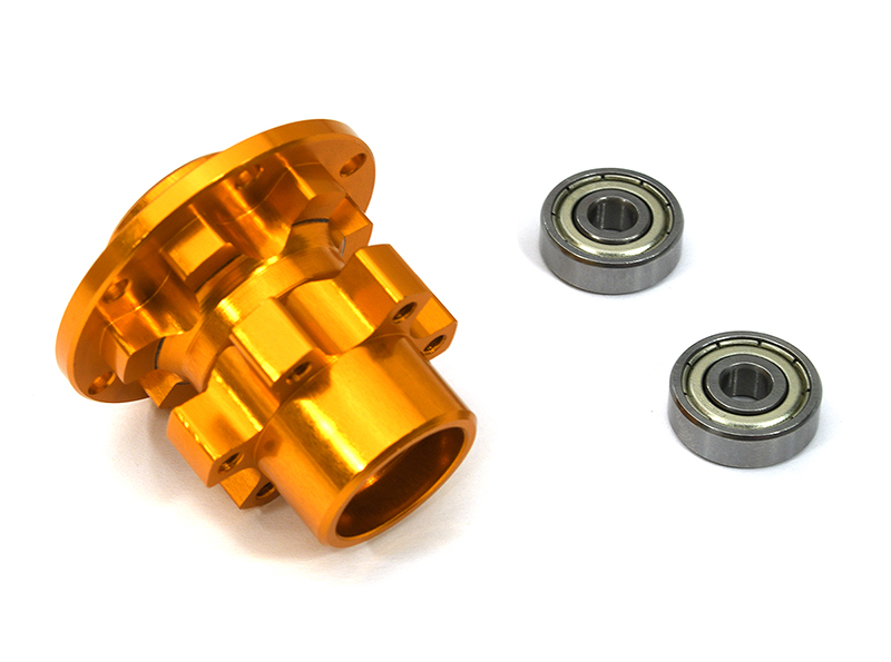 C33627ORANGE Front Wheel Hub w/ 5X16mm Bearings for Losi 1/4 Promoto-MX Motorcycle - Image 1