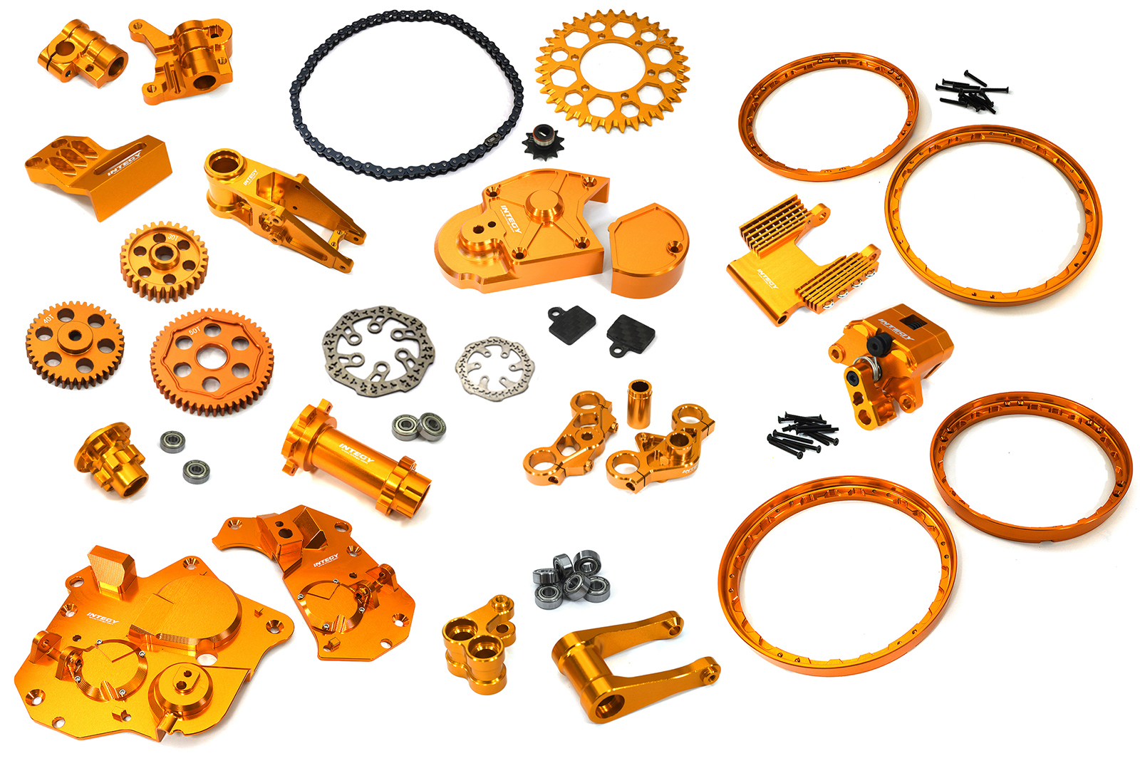 C33675ORANGE Billet Machined Alloy Conversion Kit Combo B for Losi 1/4 Promoto-MX Motorcycle - Image 1