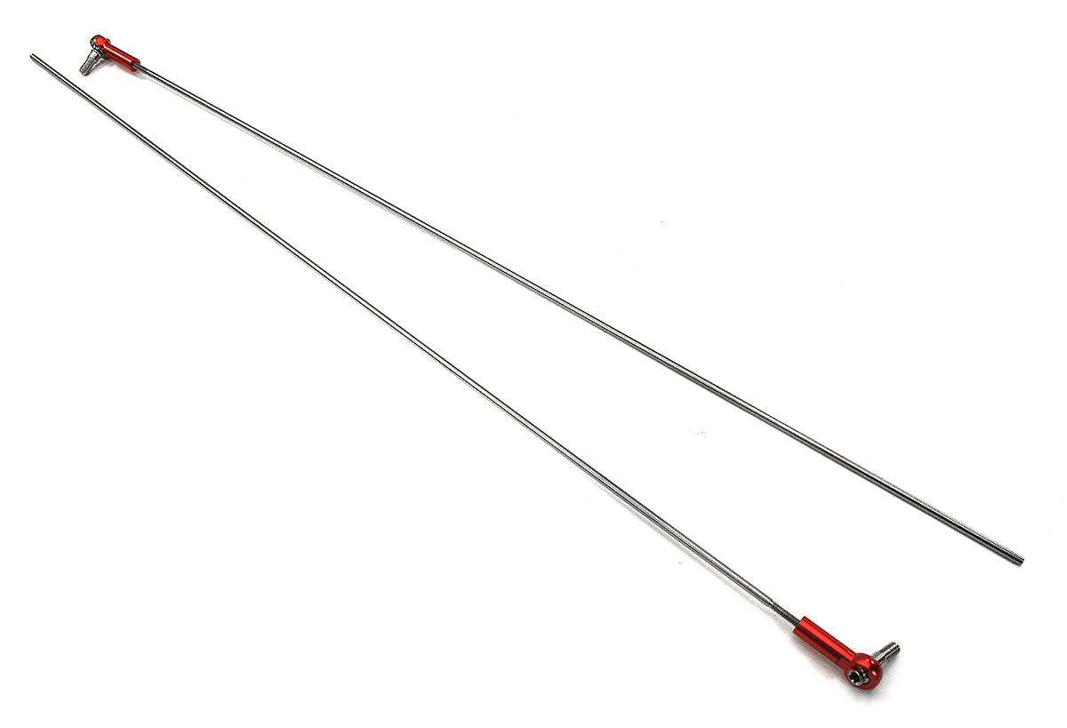 C33739RED 519B40 TFL 2mm Stainless Servo Pushrod w/ M3 Ball Joint L=300mm - Image 1