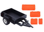 Red Plastic Mini Trailer Kit for 1/18 to 1/24 Scale RC Cars, 215x124x67mm