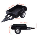 Red Plastic Mini Trailer Kit for 1/18 to 1/24 Scale RC Cars, 215x124x67mm - Image 3