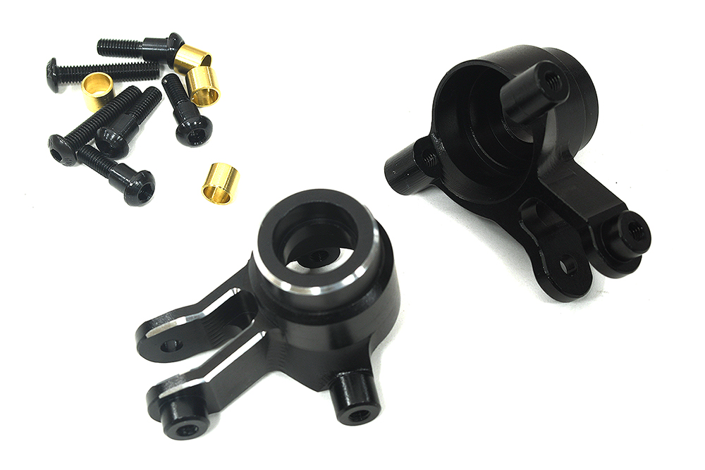 C33933BLACK 7075 Alloy Front Steering Blocks in Black for Traxxas Mini Maxx Upgrade 10736 - Image 1