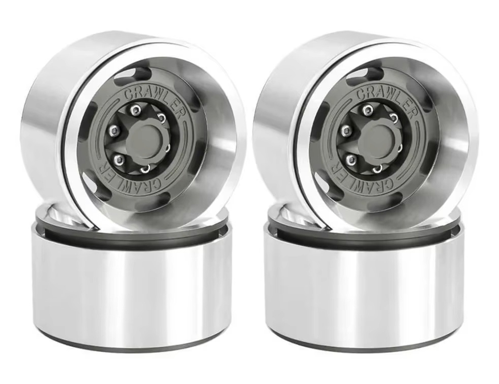 C33962GUN Realistic Alloy 1.9 Wheels (4) Set for TRX-4, SCX-10 & 1/10 Scale Crawlers - Image 1