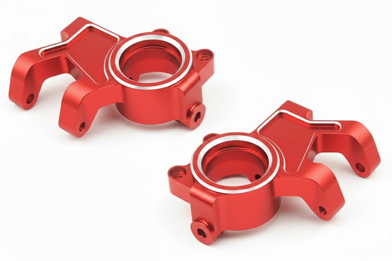 C34115RED 7075 Alloy Machined Steering Blocks Upgrade for Traxxas Pro Scale Sand Car 10936 - Image 1