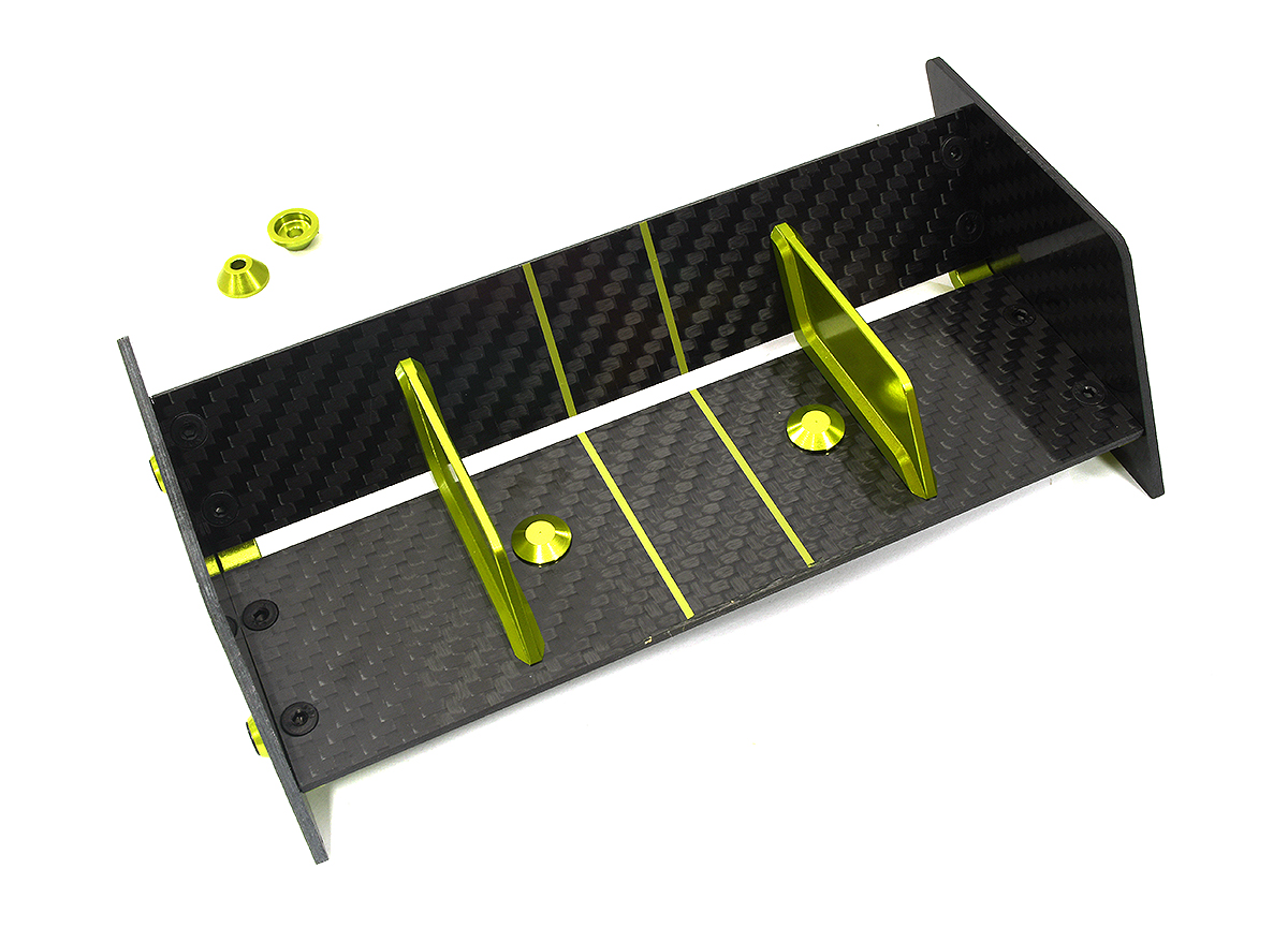 C34125GREEN Carbon Fiber Rear Aero Wing Kit for Traxxas Bandit 2WD 2417 - Image 1