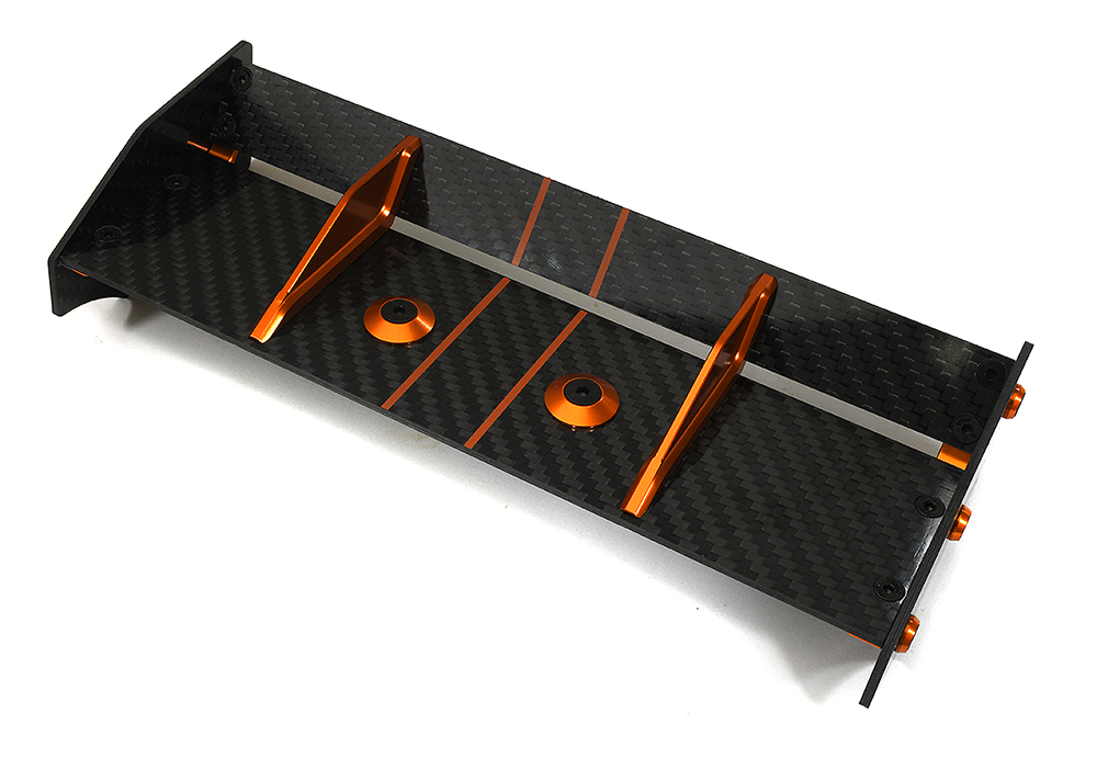 C34194ORANGE Carbon Fiber Rear Aero Wing Kit for Traxxas 1/10 E-Revo 2.0 48.5mm 5413 5446 - Image 1