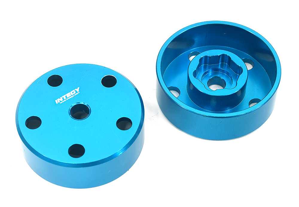 C34221BLUE Aluminum Wheel Hex Hub Adapters for Tamiya Super Clod Buster - Image 1