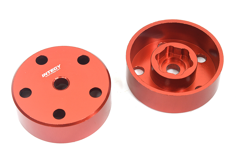 C34221RED Aluminum Wheel Hex Hub Adapters for Tamiya Super Clod Buster - Image 1