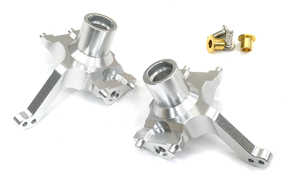 C34230SILVER Alloy Machined Steering Knuckles for Tamiya Super Clod Buster - Image 1