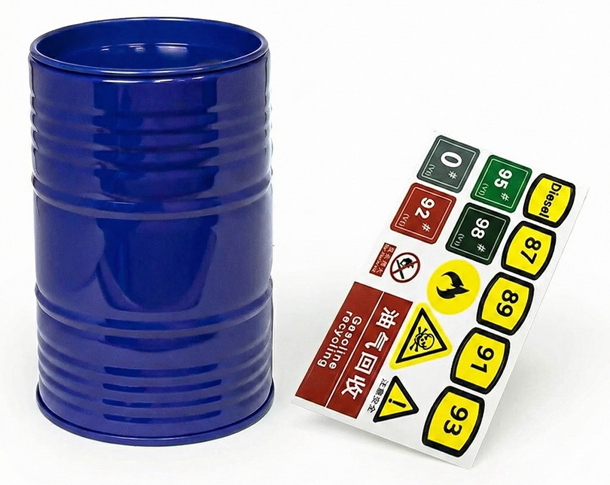 C34253BLUE Realistic Metal 1/10 Scale 55 Gallon Drum / Container / Barrel - Image 1