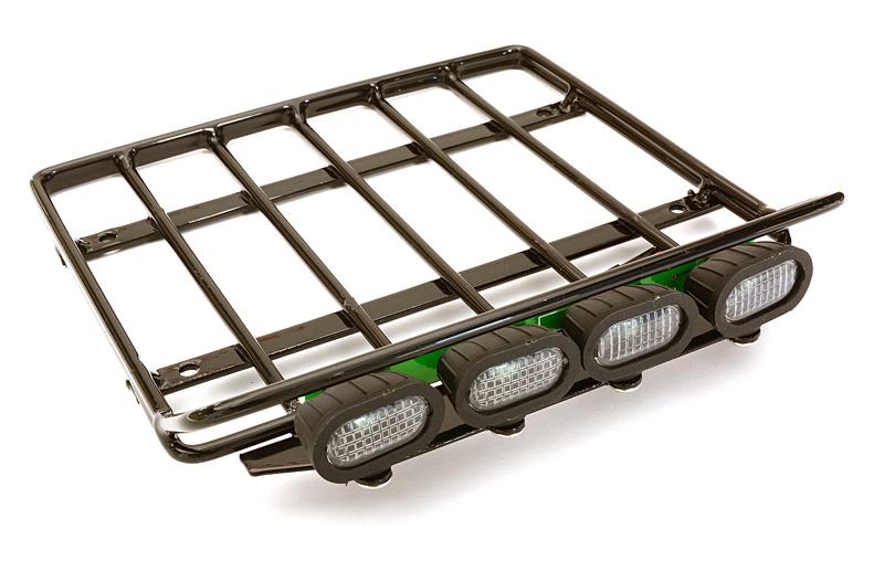OBM1469 Realistic 1/10 Scale Luggage Tray 118x120x23mm with Roof Top LED Light Bar - Image 1