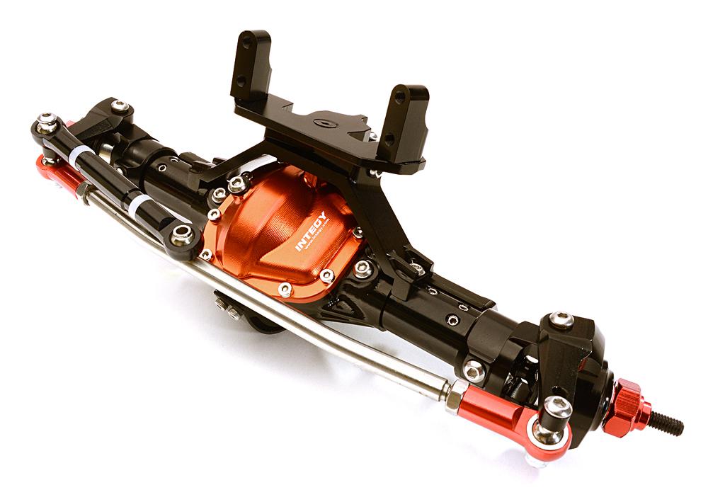 OBM1630BLACKRED Complete 4-Link Front Axle w/ Internals for Axial SCX-10 & Custom 1.9 Crawlers - Image 1