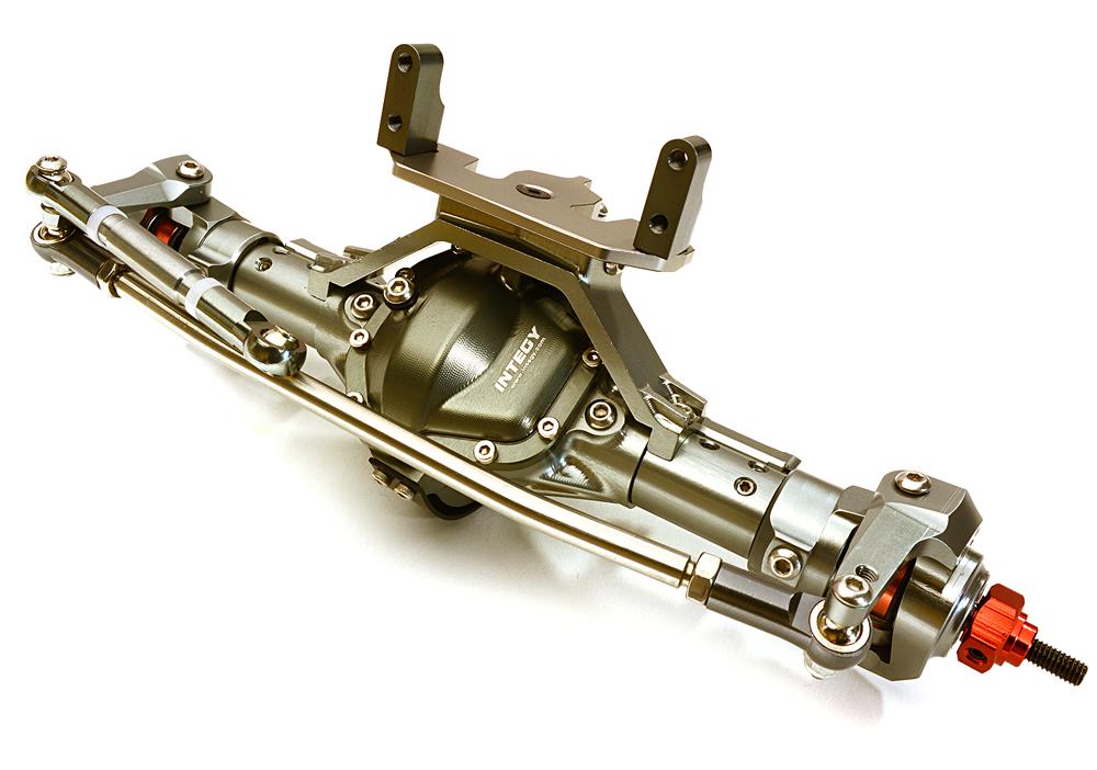 OBM1630GUN Complete 4-Link Front Axle w/ Internals for Axial SCX-10 & Custom 1.9 Crawlers - Image 1