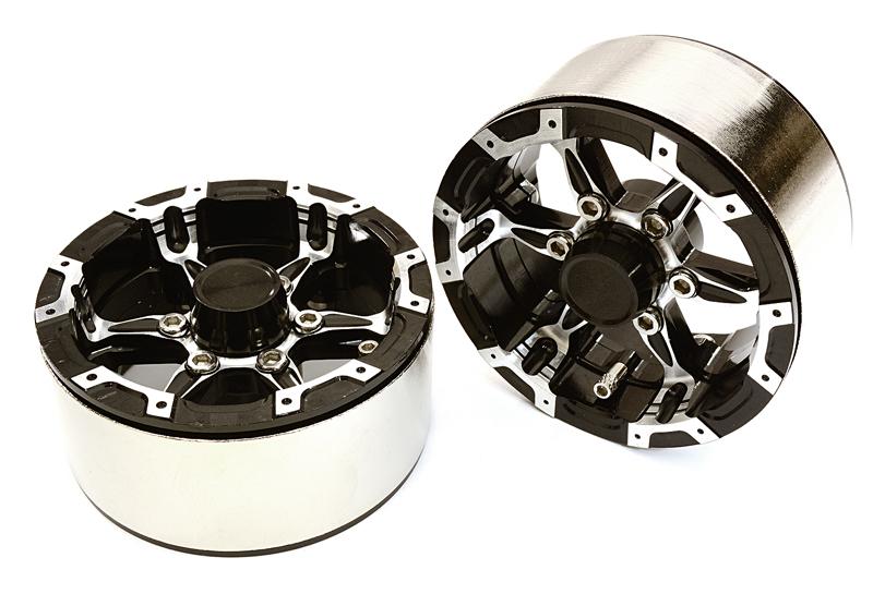 OBM901330BLACK High Mass Beadlock Aluminum 1.9 Wheels Spoke-6 for 1/10 Scale Crawler - Image 1