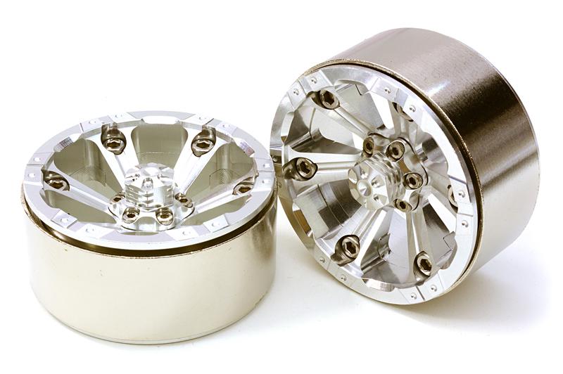 OBMBRW760932ASILVER High Mass Beadlock Aluminum 1.9 Wheels Spoke-6 Type A for 1/10 Scale Crawler - Image 1