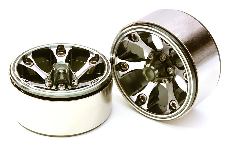 OBMBRW760932CGUN High Mass Beadlock Aluminum 1.9 Wheels Spoke-6 Type C for 1/10 Scale Crawler - Image 1