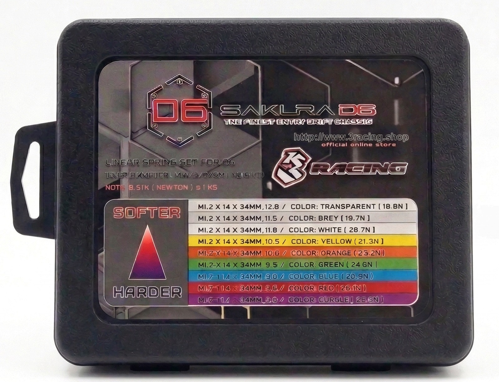 SAK-D651 M1.2 x 14 x 34mm Racing Grade Sport Spring Set (9 pairs) for Sakura D6 Platform - Image 1