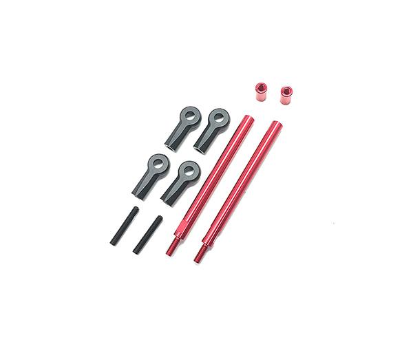 SQ-CCR-50SR Square R/C Lower Suspension Link Set, 58mm (for Tamiya CC-01) Red - Image 1