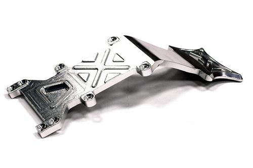 T4084SILVER Billet Machined Rear Skid Plate for E-Maxx 3903 3908 & T-Maxx 4908 4907 4910 - Image 1