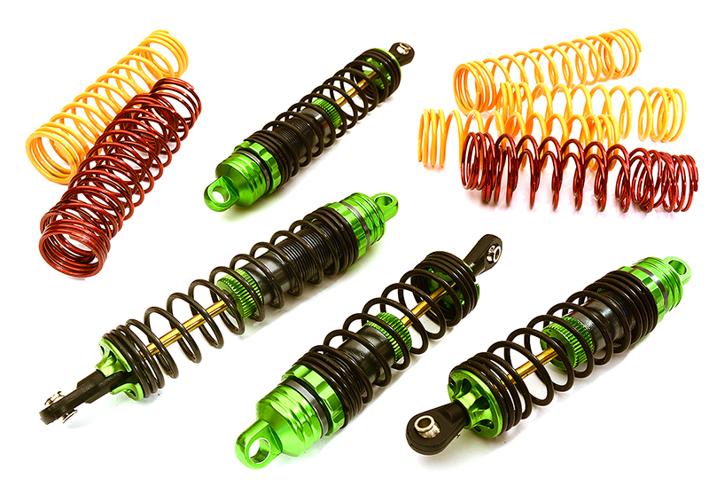 T6752GREEN XSR Shock Set (4) for Traxxas Nitro Stampede 2WD & Nitro Rustler (L=89/103mm) - Image 1