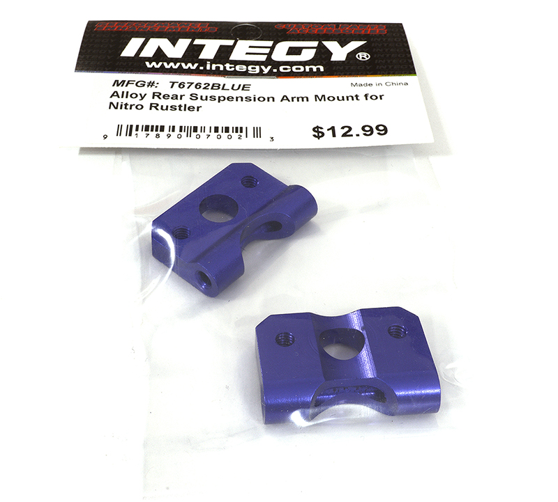 T6762BLUE Alloy Rear Suspension Arm Mount for Nitro Rustler 2798 - Image 1