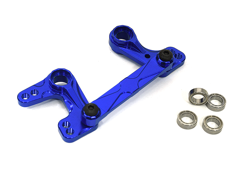 T6767BLUE Billet Machined Alloy Steering Bellcrank Set for Traxxas 1/10 Nitro Rustler - Image 1