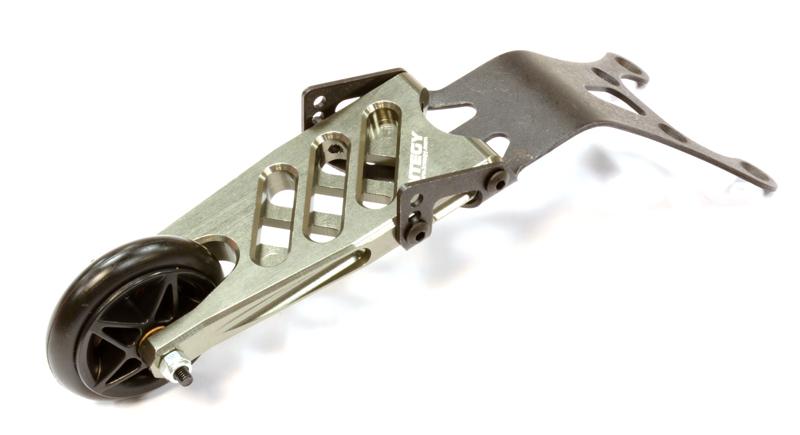 T6974GREY Evolution4 Wheelie Bar for HPI 1/8 Savage & (X) Monster Truck - Image 1