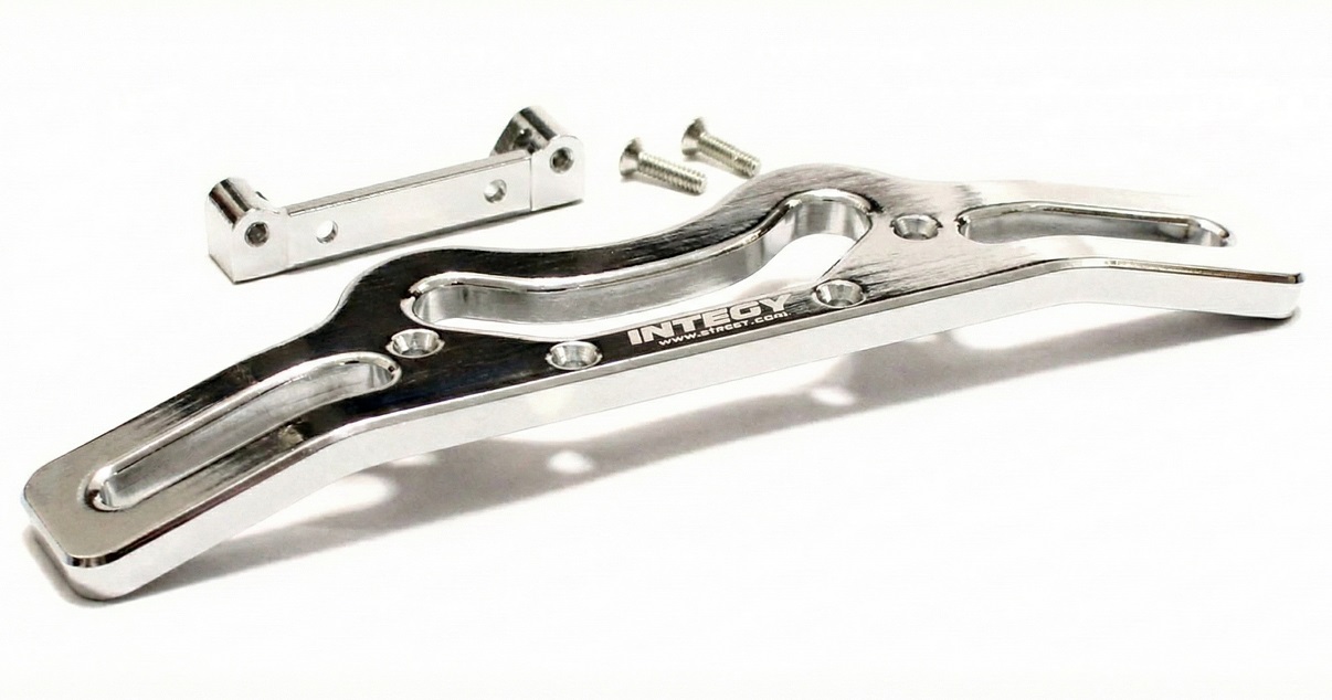 T7092SILVER Billet Machined HD Rear Bumper for HPI 1/8 Savage-X Monster Truck - Image 1