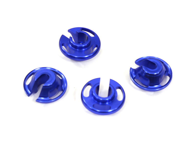 T7135BLUE Billet Machined HD Spring Retainer (4) for Team Associated 1/10 TC5 Touring Car - Image 1