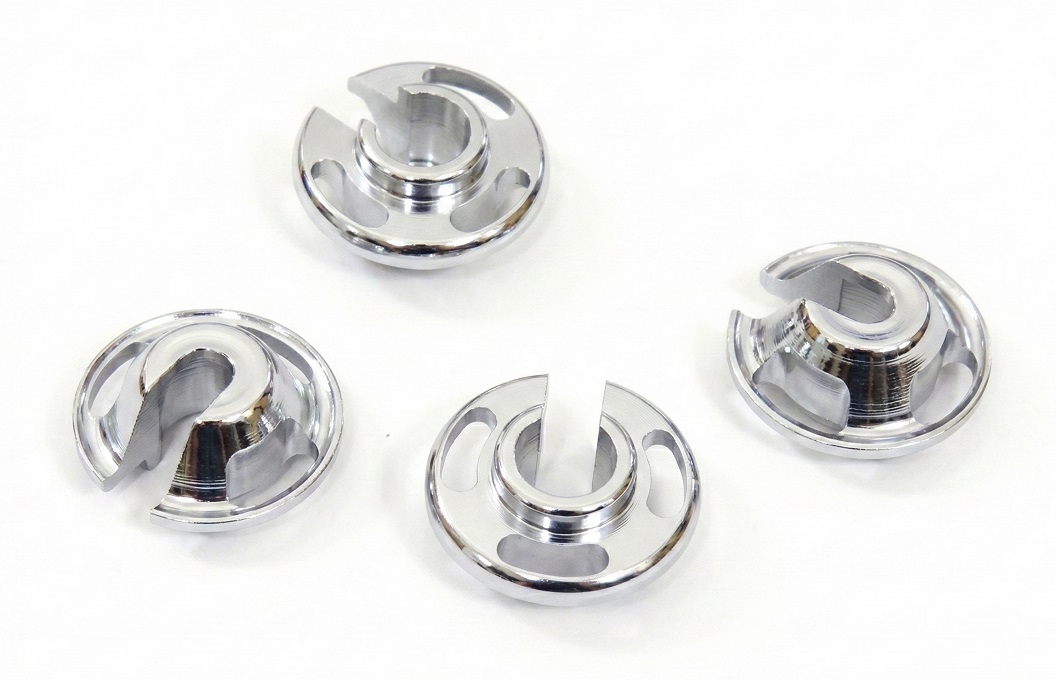 T7135SILVER Billet Machined HD Spring Retainer (4) for Team Associated 1/10 TC5 Touring Car - Image 1