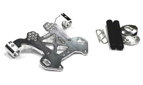 T7170SILVER Billet Machined Front Shock Tower for Team Associated 1/8 SC8 Short Course Truck - Image 1