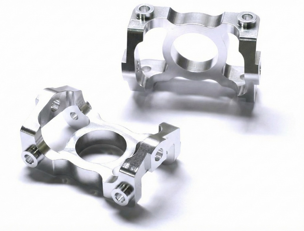 T7345SILVER Billet Machined Super-Duty Caster Blocks for Losi 1/8 LST2 Monster Truck - Image 1