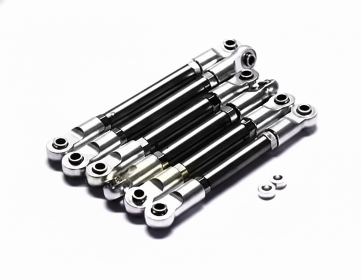 T8072SILVER Titanium Turnbuckle Set(6) for Traxxas 1/10 Rustler 2WD & Stampede 2WD 3139 3641 - Image 1
