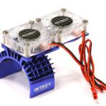 Blue Motor Heatsink w/ Twin Cooling Fan for Traxxas 1/10 Scale Slash 4X4 (6808)