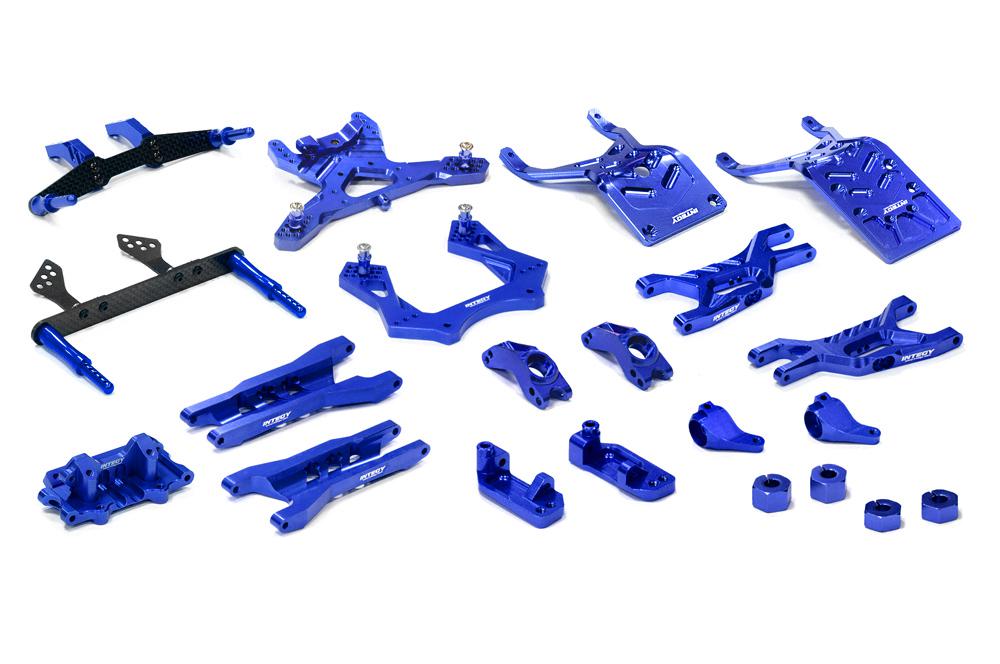 T8651BLUE Complete Blue Billet Machined Suspension Upgrade Kit for 1/10 Stampede 2WD - Image 1